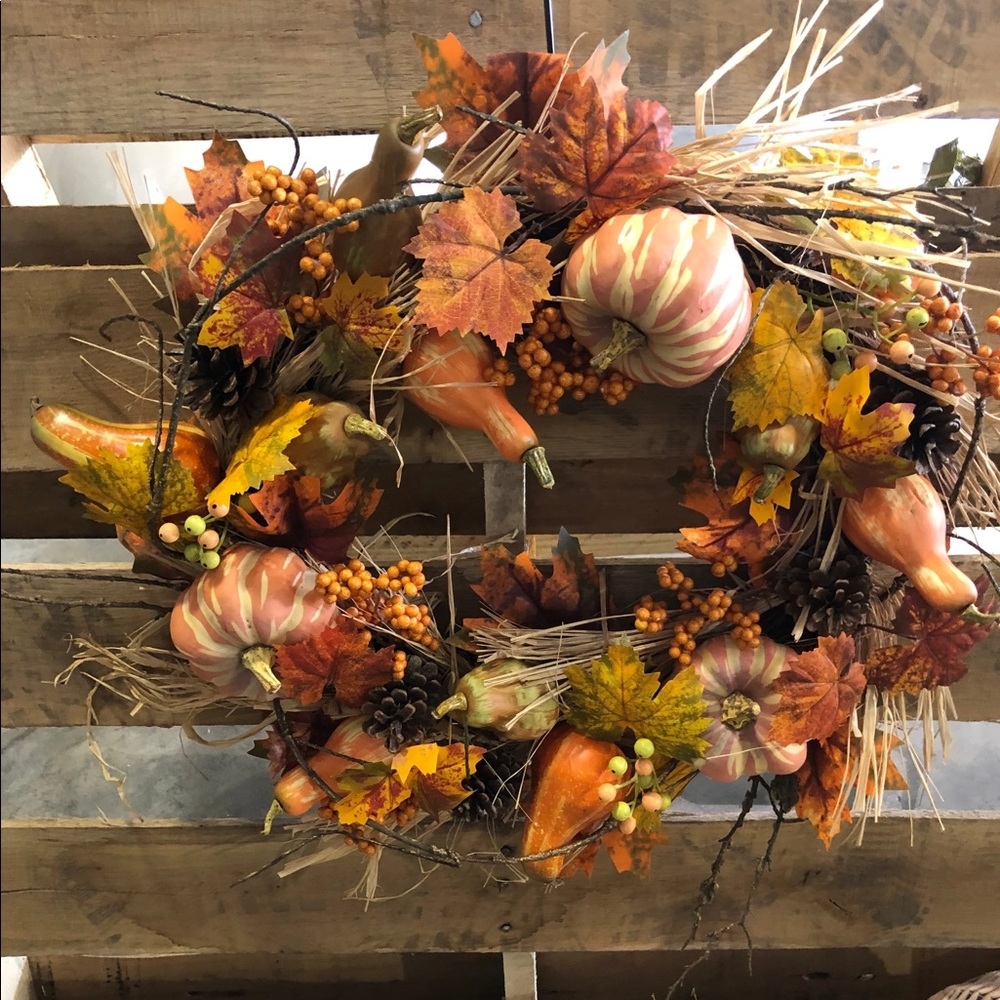 24” Bountiful Fall Wreath